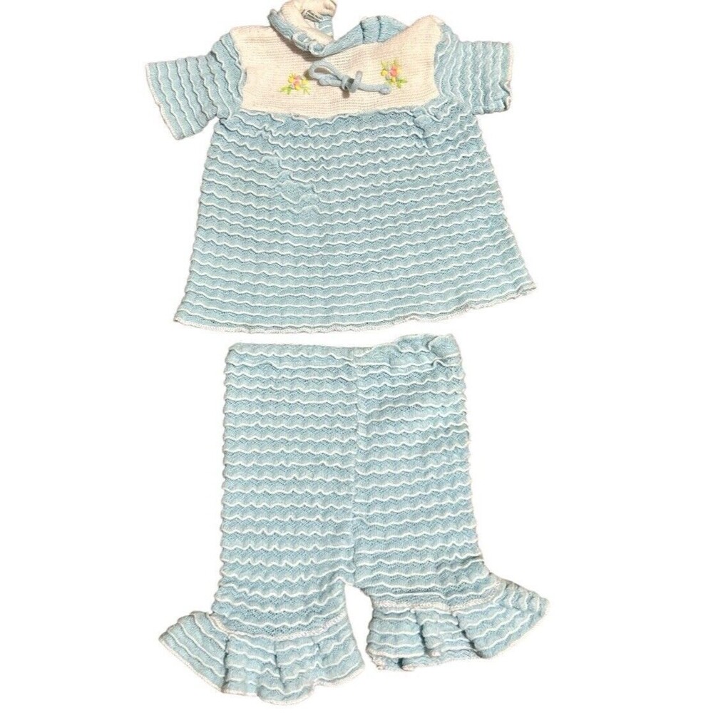 Vintage 70s One Piece By Confetti Knits Made In Korea Flare Leg Tiered 12 Months
